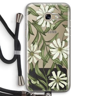 Wit bloemenpatroon: Samsung Galaxy A5 (2017) Transparant Hoesje met koord