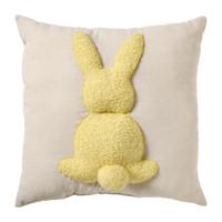 Kussen paashaas - beige/geel - 45x45 cm