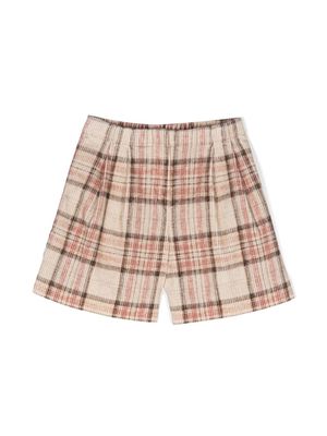 Brunello Cucinelli Kids bermuda à carreaux - Tons neutres