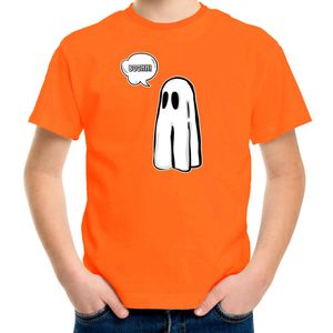 Halloween verkleed t-shirt voor kinderen - spook - oranje - geest - themafeest outfit