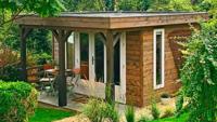 Lugarde Tuinhuis PR17 360x420 cm - 44 mm- Plat dak- Onbehandeld vurenhout- Lugarde