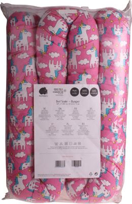 Mamandu bedbumper junior 3 meter polykatoen roze/wit