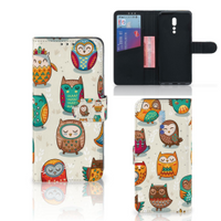 OPPO Reno Z Telefoonhoesje met Pasjes Vrolijke Uilen - thumbnail
