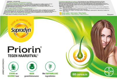 Supradyn Priorin Voedingssupplement Anti Haaruitval Met Biotine 60 Capsules