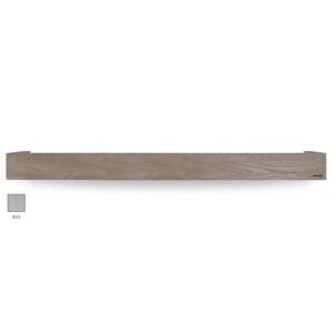 Looox Wooden Shelf BoX 120 cm, massief eiken old grey, bodemplaat geborsteld rvs