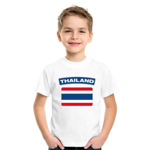 T-shirt met Thaise vlag wit kinderen