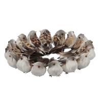 Othmar Decorations vogels/vogeltjes??- 16x stuks - bruin - kunststof - 9 cm - op draad