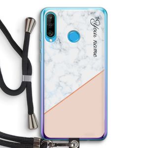 Marmer in stijl: Huawei P30 Lite Transparant Hoesje met koord