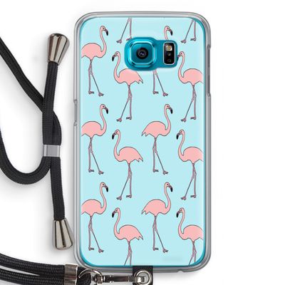 Anything Flamingoes: Samsung Galaxy S6 Transparant Hoesje met koord