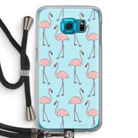 Anything Flamingoes: Samsung Galaxy S6 Transparant Hoesje met koord