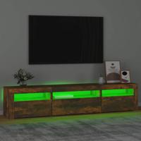 The Living Store TV-meubel Gerookt Eiken - 195x35x40cm - Met RGB LED-verlichting - thumbnail