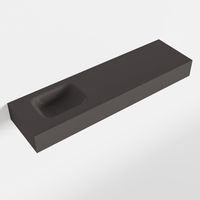 MONDIAZ LEX Dark_grey vrijhangende solid surface wastafel 110cm. Positie wasbak links - thumbnail