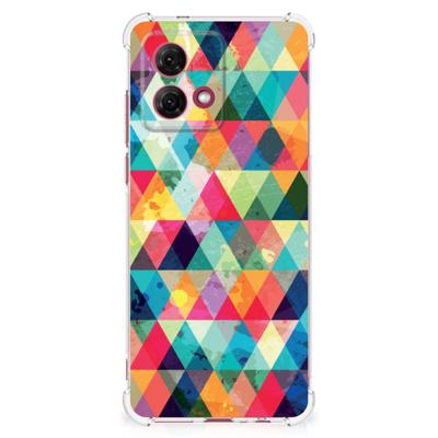 Motorola Moto G84 Doorzichtige Silicone Hoesje Geruit Motorola Moto G84 Doorzichtige Silicone Hoesje Geruit