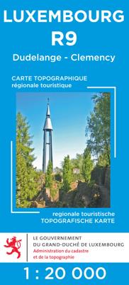 Wandelkaart - Topografische kaart R9 Luxemburg Dudelange - Clemency - Luxembourg | Topografische dienst Luxemburg