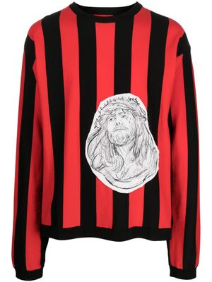 424 sweat en coton à design patchwork - Rouge 424 sweat en coton à design patchwork - Rouge