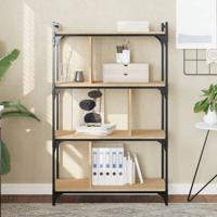 Boekenkast 4-laags 76x32x123 cm bewerkt hout sonoma eikenkleur