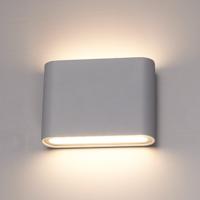 Dallas S LED Wandlamp Grijs - 6 Watt 360lm - IP54 Waterdicht - 3000K Warm Wit - Dimbaar - Binnen en buitenlamp - Up & down light - Modern