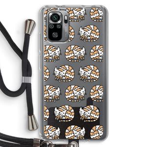 Slapende poes: Xiaomi Redmi Note 10S Transparant Hoesje met koord