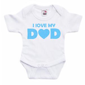 Baby rompertje - i love my dad - blauw - glitter - kraam cadeau