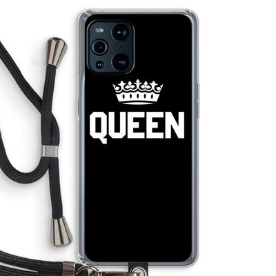 Queen zwart: Oppo Find X3 Pro Transparant Hoesje met koord