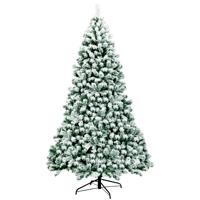 225 cm Oplichtende Besneeuwde Kerstboom met Opvouwbare Metalen Standaard Groen + Wit 225 cm Oplichtende Besneeuwde Kerstboom met Opvouwbare Metalen Standaard Groen + Wit