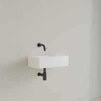 Fontein Gliss Design Freya Solid Marble 40x22x10 cm Zonder Kraangat Rechts Mat Wit Gliss Design