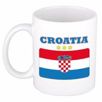 Koffie mok - Kroatie - vlag print - 300 ml - wit - keramiek - Supporters - Landen - Beker
