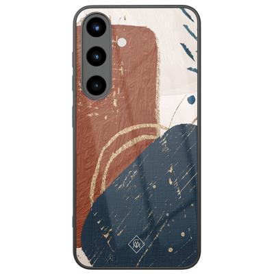 Samsung Galaxy S25 glazen hardcase - Abstract terracotta
