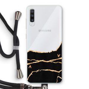 Gouden marmer: Samsung Galaxy A70 Transparant Hoesje met koord