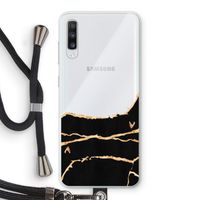 Gouden marmer: Samsung Galaxy A70 Transparant Hoesje met koord