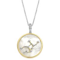 TI SENTO-Milano 6826VI Ketting Sterrenbeeld Maagd zilver-synth.kristal-parelmoer-zirconia goud-en zilverkleurig-wit 45 cm