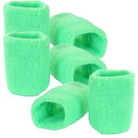 Pols zweetbandjes neon groen - voor volwassenen - 6x stuks