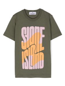 Stone Island Junior t-shirt en coton à logo imprimé - Vert