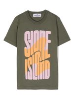 Stone Island Junior t-shirt en coton à logo imprimé - Vert