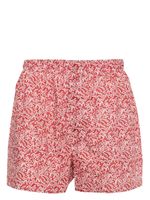 Sunspel boxer en coton à fleurs - Rouge