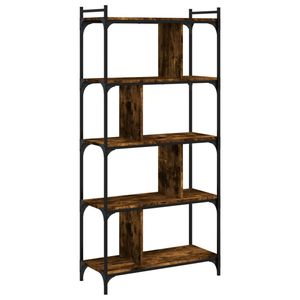 vidaXL Boekenkast 5-laags 76x32x158 cm bewerkt hout gerookt eikenkleur