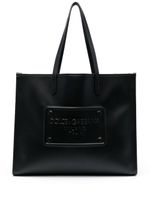 Dolce & Gabbana sac cabas en cuir à logo embossé - Noir