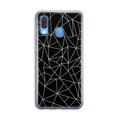 Geometrische lijnen wit: Samsung Galaxy A40 Transparant Hoesje