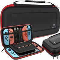 Case geschikt voor Nintendo Switch - Hard Cover - Beschermhoes - Vak voor 10 Spellen - Zwart - thumbnail