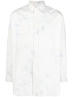 Yohji Yamamoto chemise en coton à fleurs - Blanc - thumbnail