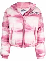 Moschino doudoune à imprimé coups de pinceau - Rose