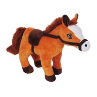 Knuffeldier Paard Lola - zachte pluche stof - dieren knuffels - lichtbruin - 23 cm