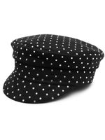 Ruslan Baginskiy casquette gavroche en laine à ornements strassés - Noir