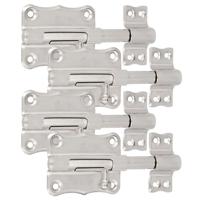 AMIG Schuifslot - 4x - staal - 7 x 5.6 cm - vernikkeld - zilver - deur - poort - plaatgrendel