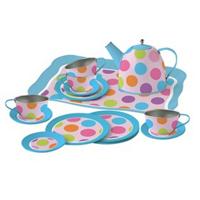 Simply for Kids Tinnen Theeservies Confetti met Koffertje Simply for Kids Tinnen Theeservies Confetti met Koffertje