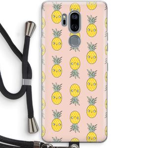 Ananas: LG G7 Thinq Transparant Hoesje met koord