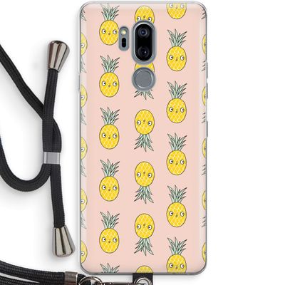 Ananas: LG G7 Thinq Transparant Hoesje met koord