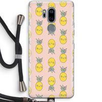 Ananas: LG G7 Thinq Transparant Hoesje met koord