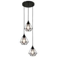 The Living Store Plafondlamp Diamant - Zwart - 25 x 100 cm - In hoogte verstelbaar - thumbnail