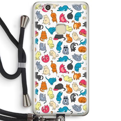 Kleurrijke katten: Huawei Ascend P10 Lite Transparant Hoesje met koord